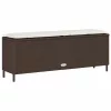  barna polyrattan kerti pad párnával 110x30x40,5 cm