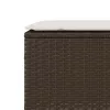  barna polyrattan kerti pad párnával 110x30x40,5 cm