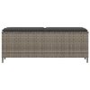  barna polyrattan kerti pad párnával 110x30x40,5 cm