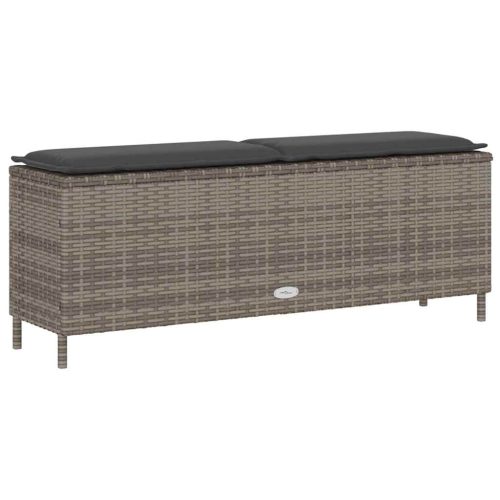  barna polyrattan kerti pad párnával 110x30x40,5 cm