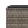  barna polyrattan kerti pad párnával 110x30x40,5 cm
