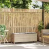  bézs polyrattan kerti pad párnával 110x30x40,5 cm