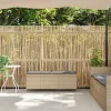  bézs polyrattan kerti pad párnával 110x30x40,5 cm