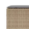  bézs polyrattan kerti pad párnával 110x30x40,5 cm