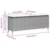  bézs polyrattan kerti pad párnával 110x30x40,5 cm