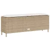  bézs polyrattan kerti pad párnával 110x30x40,5 cm