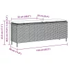  bézs polyrattan kerti pad párnával 110x30x40,5 cm