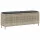  világosszürke polyrattan kerti pad párnával 110x30x40,5 cm