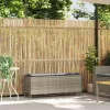  világosszürke polyrattan kerti pad párnával 110x30x40,5 cm