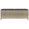  világosszürke polyrattan kerti pad párnával 110x30x40,5 cm