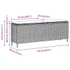  világosszürke polyrattan kerti pad párnával 110x30x40,5 cm