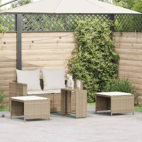    5 részes polyrattan kerti kanapé garnitúra párnákkal stackable