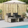  5 részes polyrattan kerti kanapé garnitúra párnákkal stackable