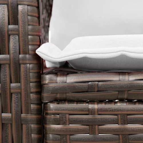  barna polyrattan kerti hintaszék párnákkal