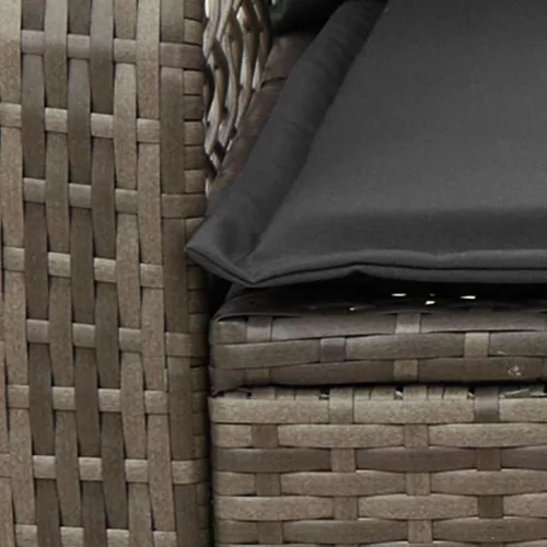  szürke polyrattan kerti hintaszék párnával