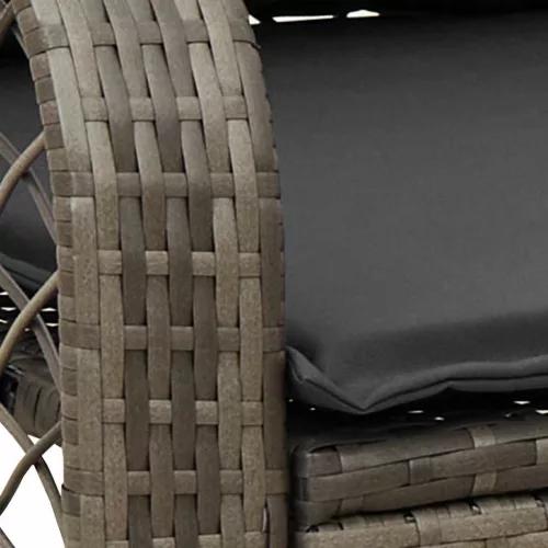  szürke polyrattan kerti hintaszék párnával