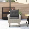  szürke polyrattan kerti hintaszék párnákkal