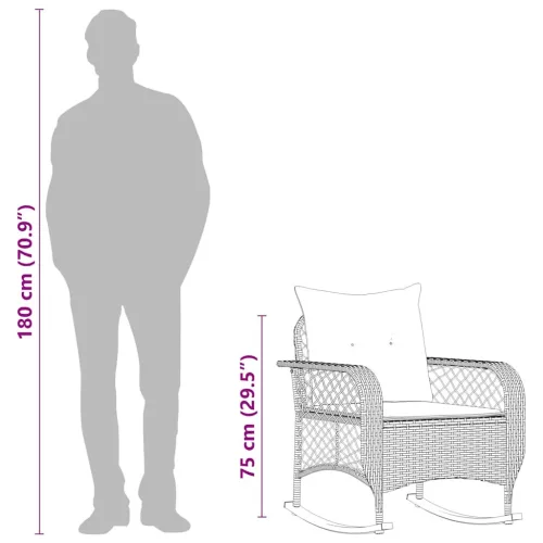  szürke polyrattan kerti hintaszék párnával