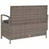  szürke polyrattan kerti tárolópad párnával