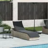  összecsukható napozóágy párnával és tárolóval polyrattan