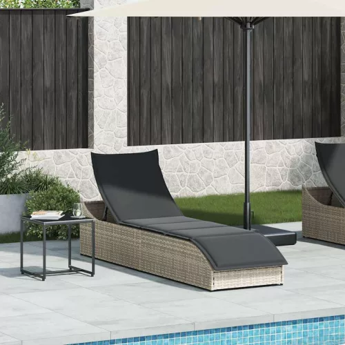  összecsukható napozóágy párnával és tárolóval polyrattan