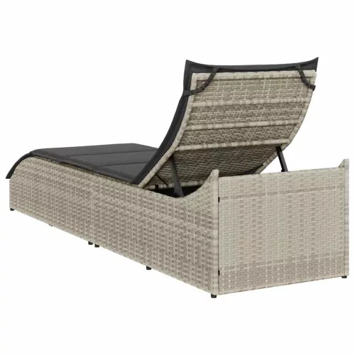  összecsukható napozóágy párnával és tárolóval polyrattan