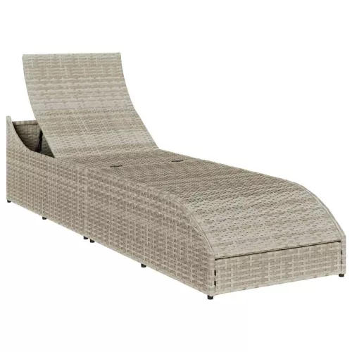  összecsukható napozóágy párnával és tárolóval polyrattan