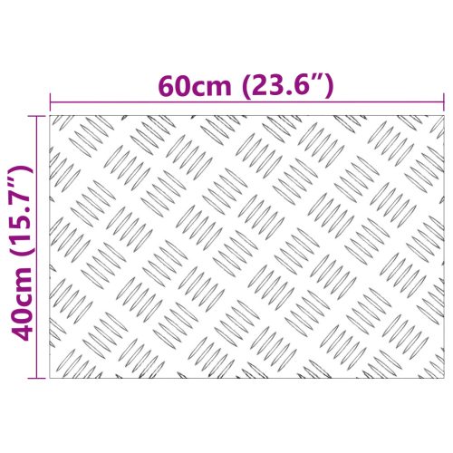  Alumínium Csekkelt Lemezek - 4 db, 60x40 cm, Csúszásmentes