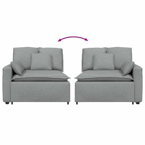  világosszürke moduláris kanapé karfás végmodul párnákkal 100 cm