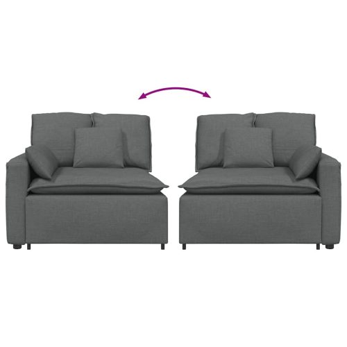  sötétszürke moduláris kanapé karfás végmodul párnákkal 100 cm