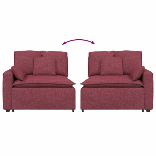  borvörös moduláris kanapé karfás végmodul párnákkal 100 cm