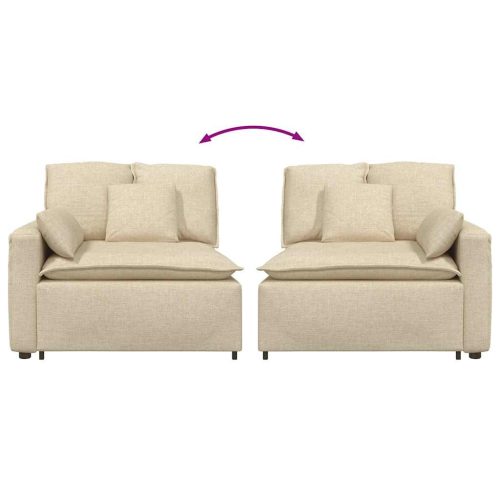  krém moduláris kanapé karfás végmodul párnákkal 100 cm