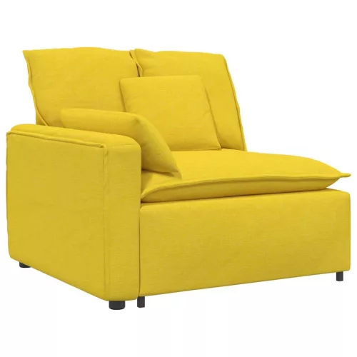  világossárga moduláris kanapé karfás végmodul párnákkal 100 cm