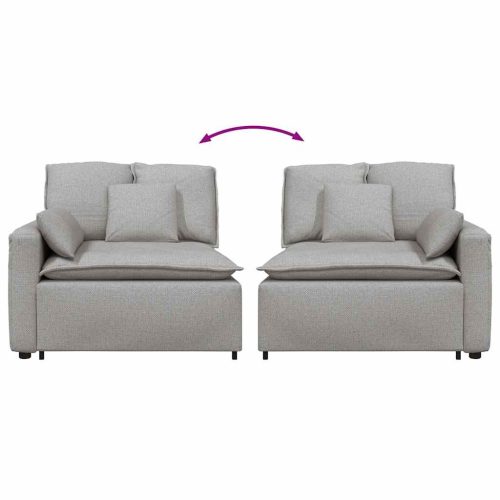  felhőszürke moduláris kanapé karfás végmodul párnákkal 100 cm