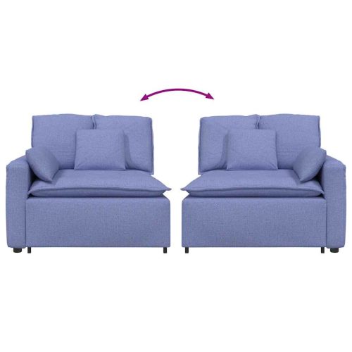  farmerkék moduláris kanapé karfás végmodul párnákkal 100 cm