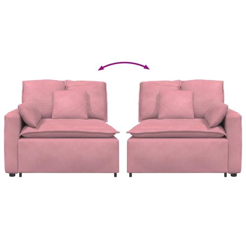 rózsaszín moduláris kanapé karfás végmodul párnákkal 100 cm