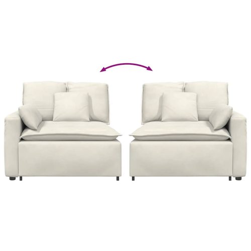  krém moduláris kanapé karfás végmodul párnákkal 100 cm