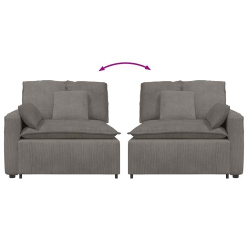  világosszürke moduláris kanapé karfás végmodul párnákkal 100 cm