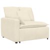 krém moduláris kanapé karfás végmodul párnákkal 100 cm