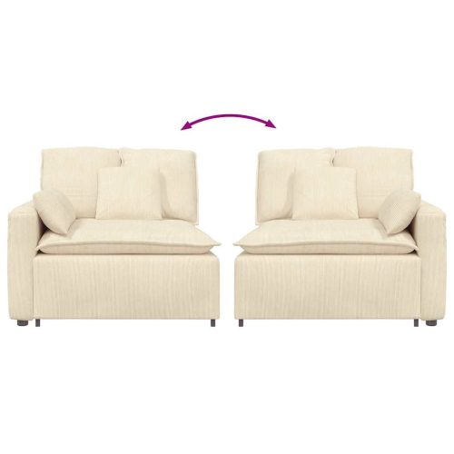  krém moduláris kanapé karfás végmodul párnákkal 100 cm