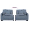  kék moduláris kanapé karfás végmodul párnákkal 100 cm