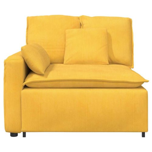  világossárga moduláris kanapé karfás végmodul párnákkal 100 cm