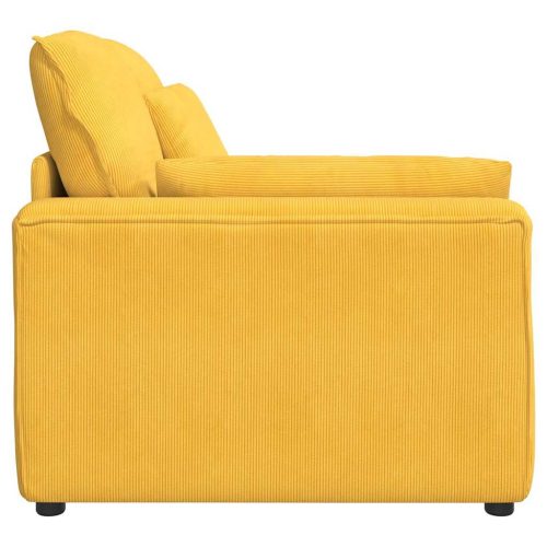  világossárga moduláris kanapé karfás végmodul párnákkal 100 cm