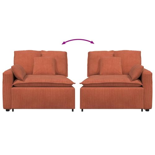  Piros narancs moduláris kanapé karfás végmodul párnákkal 100 cm