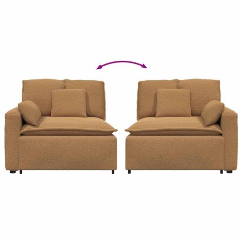  bézs moduláris kanapé karfás végmodul párnákkal 100 cm