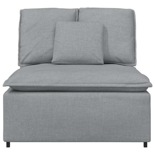  világosszürke moduláris kanapé középső modul párnákkal 100 cm