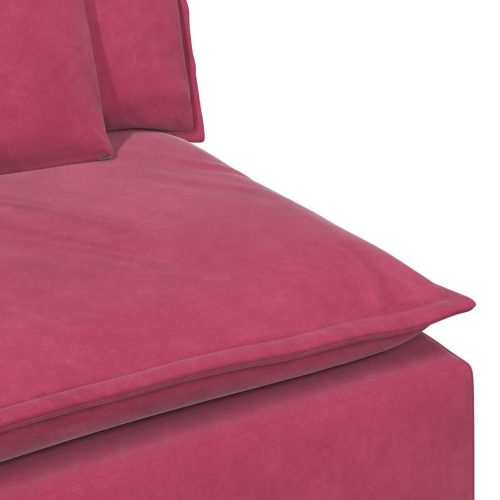  borvörös moduláris kanapé középső modul párnákkal 100 cm