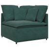  sötétzöld moduláris kanapé sarokmodul párnákkal 100 cm