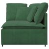  sötét zöld moduláris kanapé sarokmodul párnákkal 100 cm