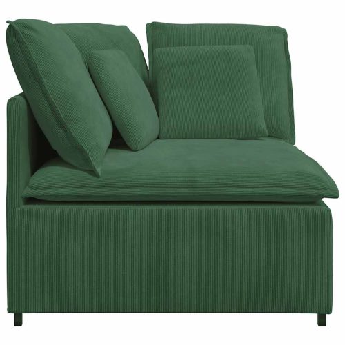  sötét zöld moduláris kanapé sarokmodul párnákkal 100 cm